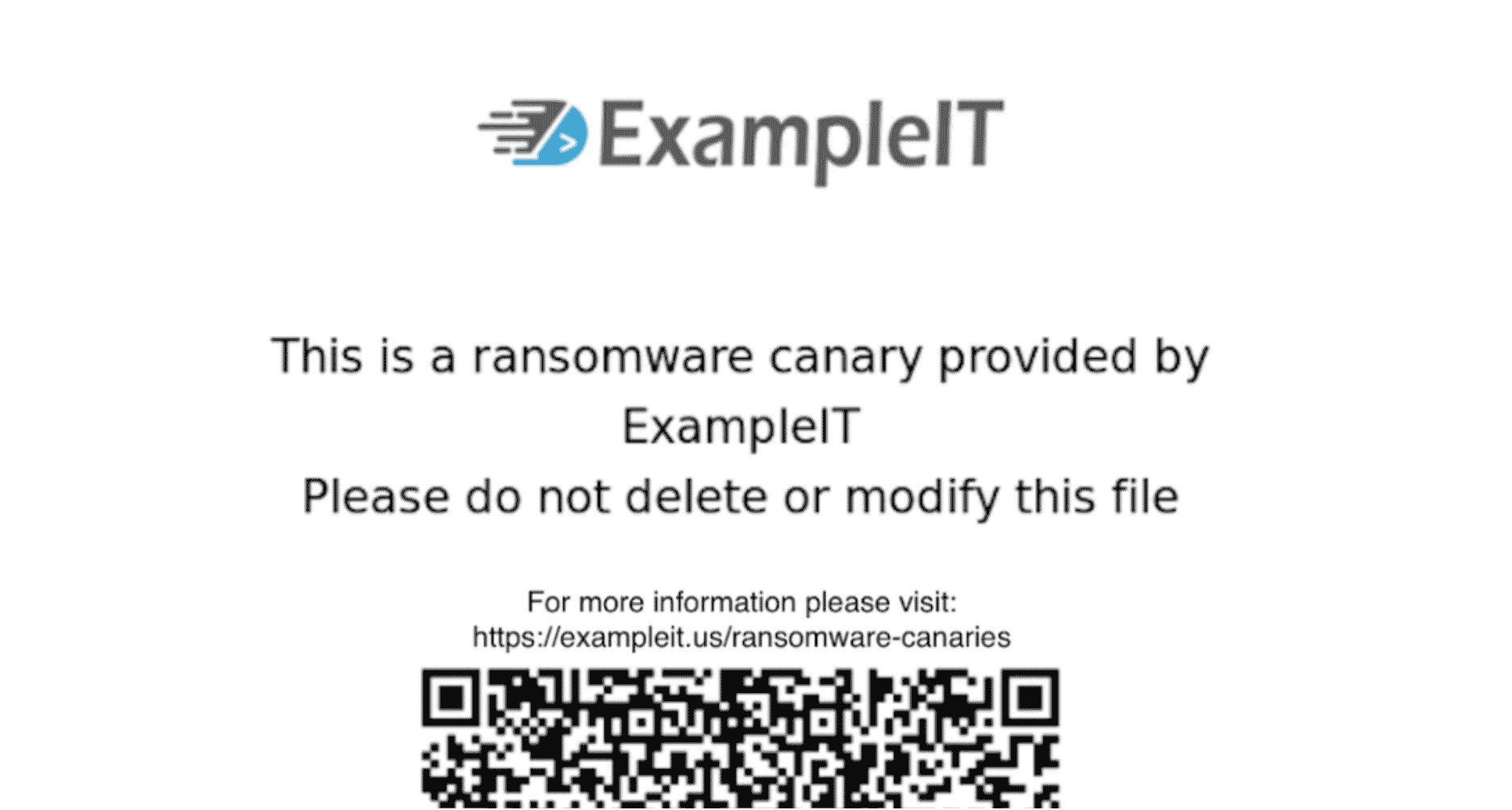 Canary File example