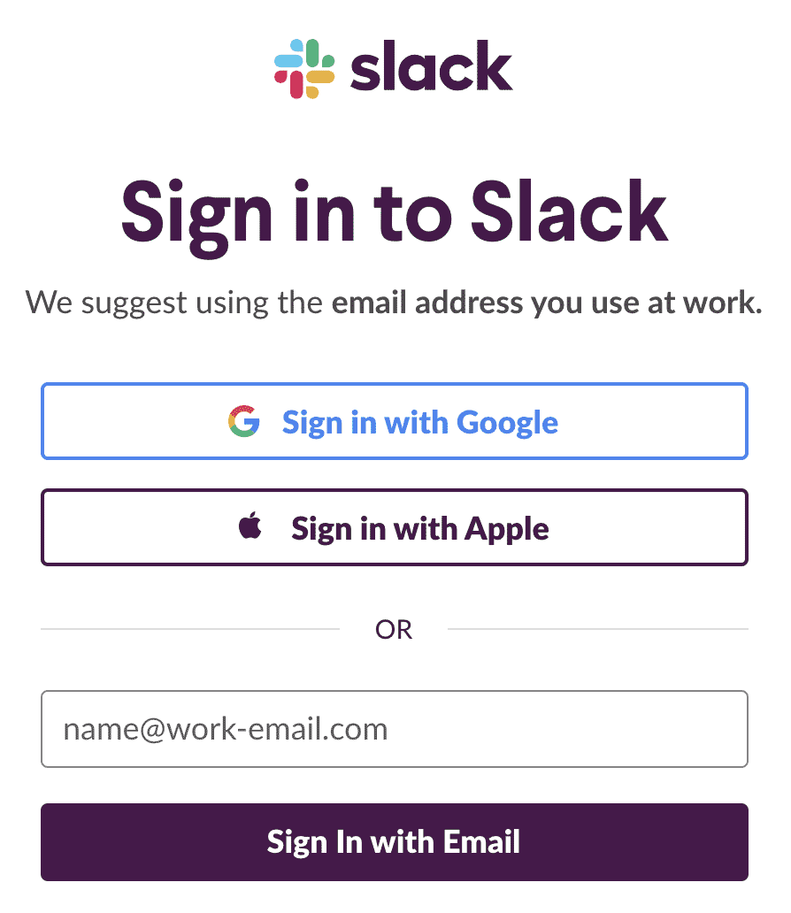 Slack SSO example