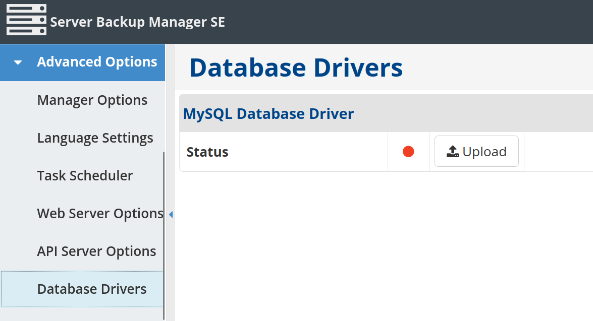 Server Backup Manager SE DB Drivers